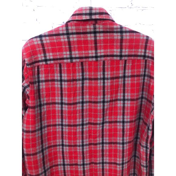 St. John’s Bay Vintage Wool Red Plaid Outdoors Button Down Flannel Shirt M - Picture 6 of 16